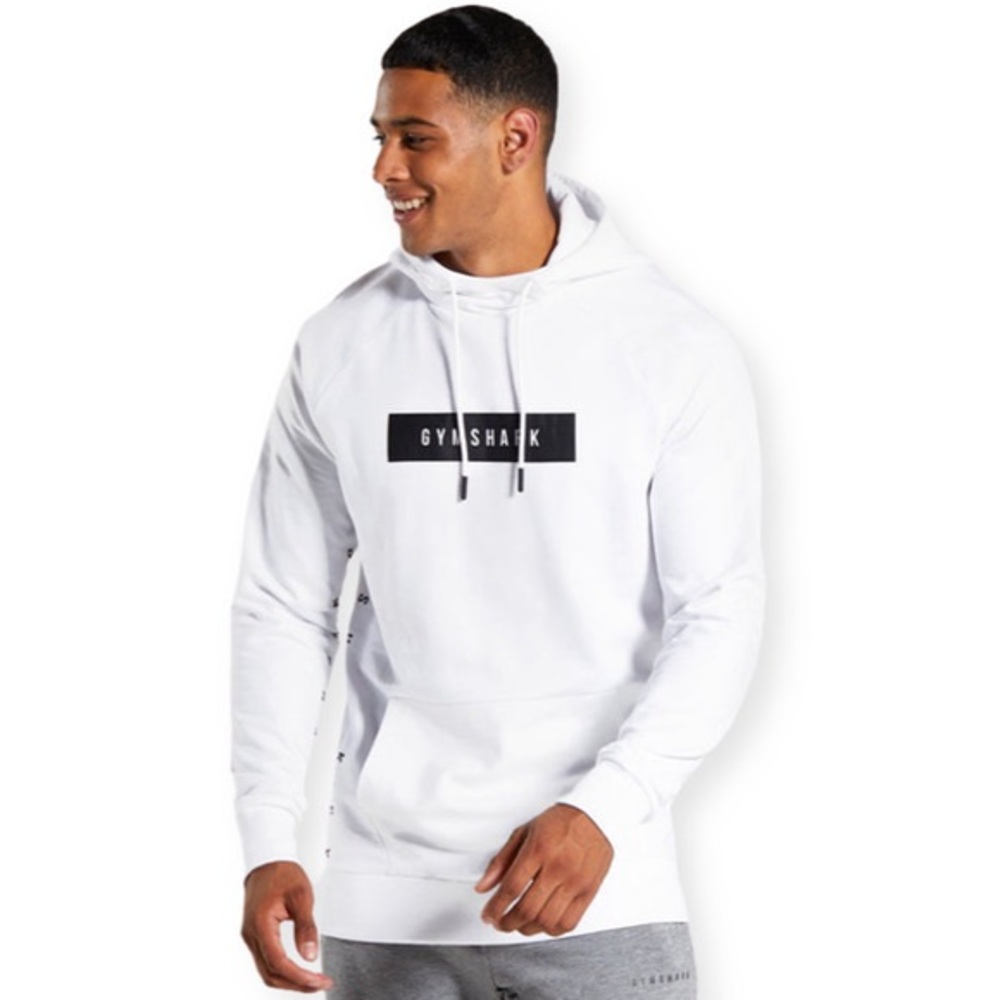 Gymshark White Contrast Hoodie